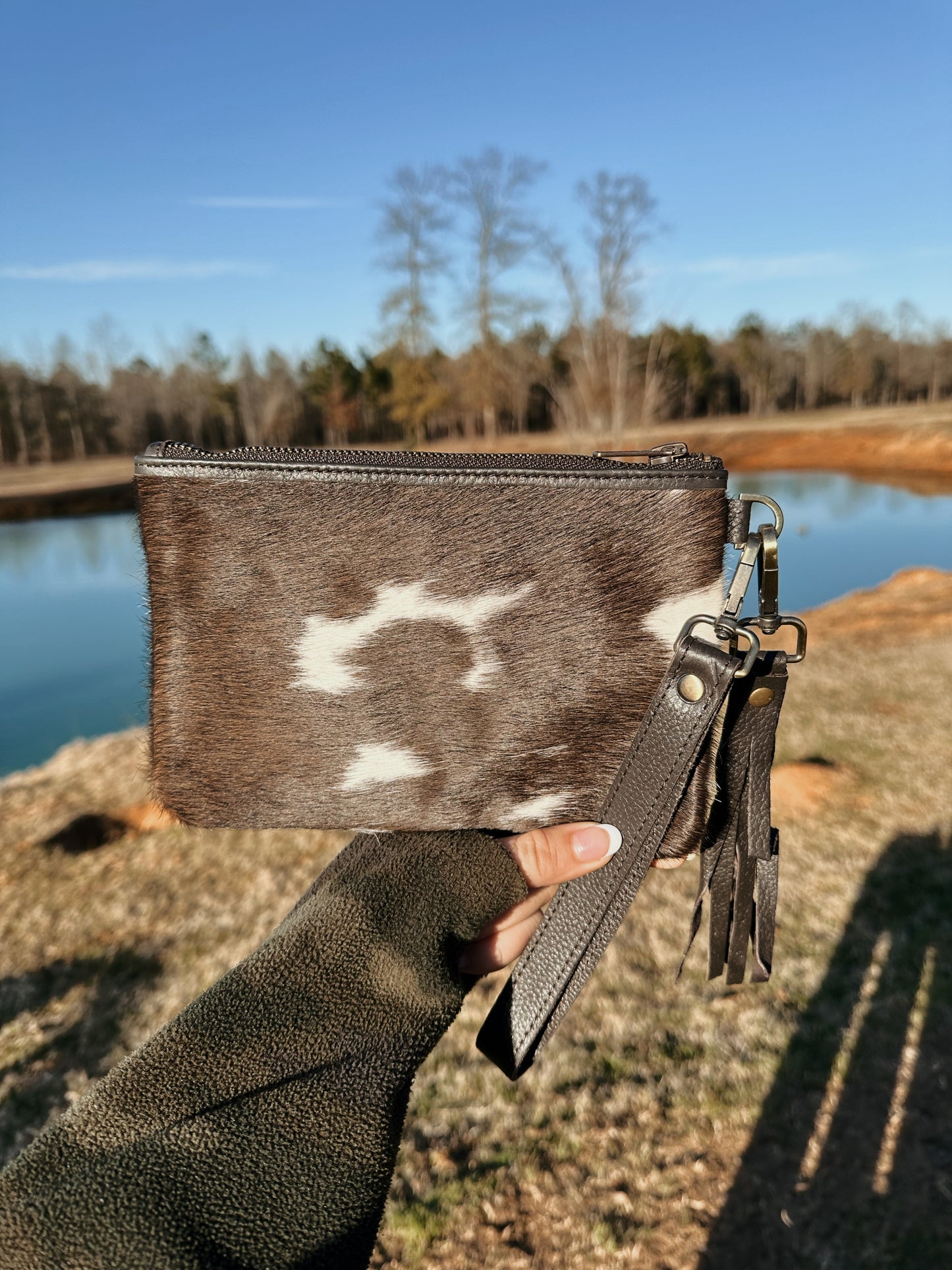 Cowhide Wristlet