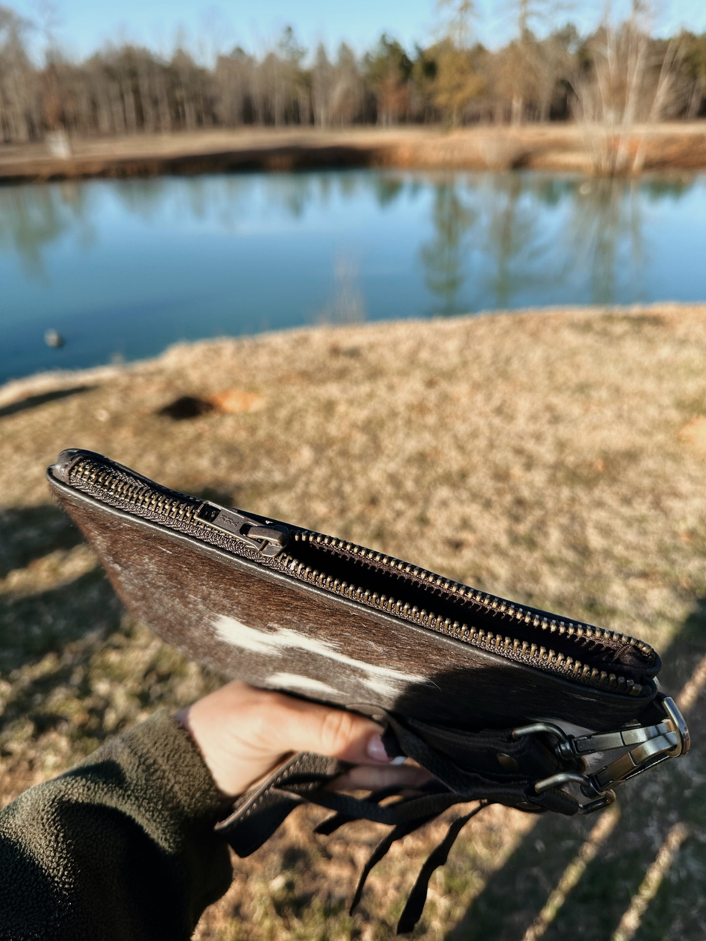 Cowhide Wristlet