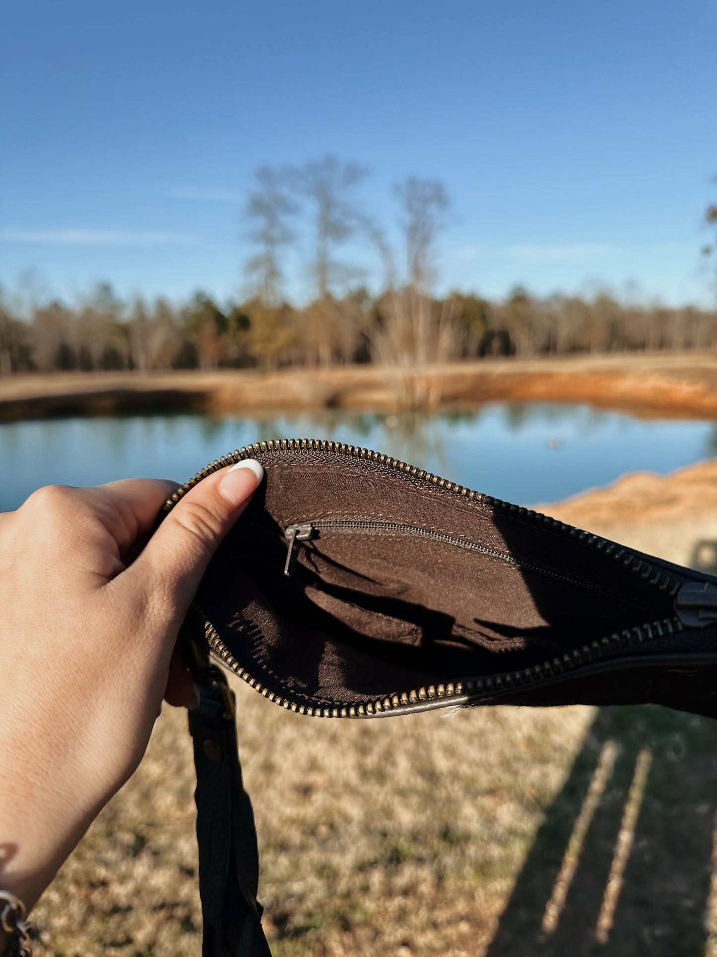 Cowhide Wristlet