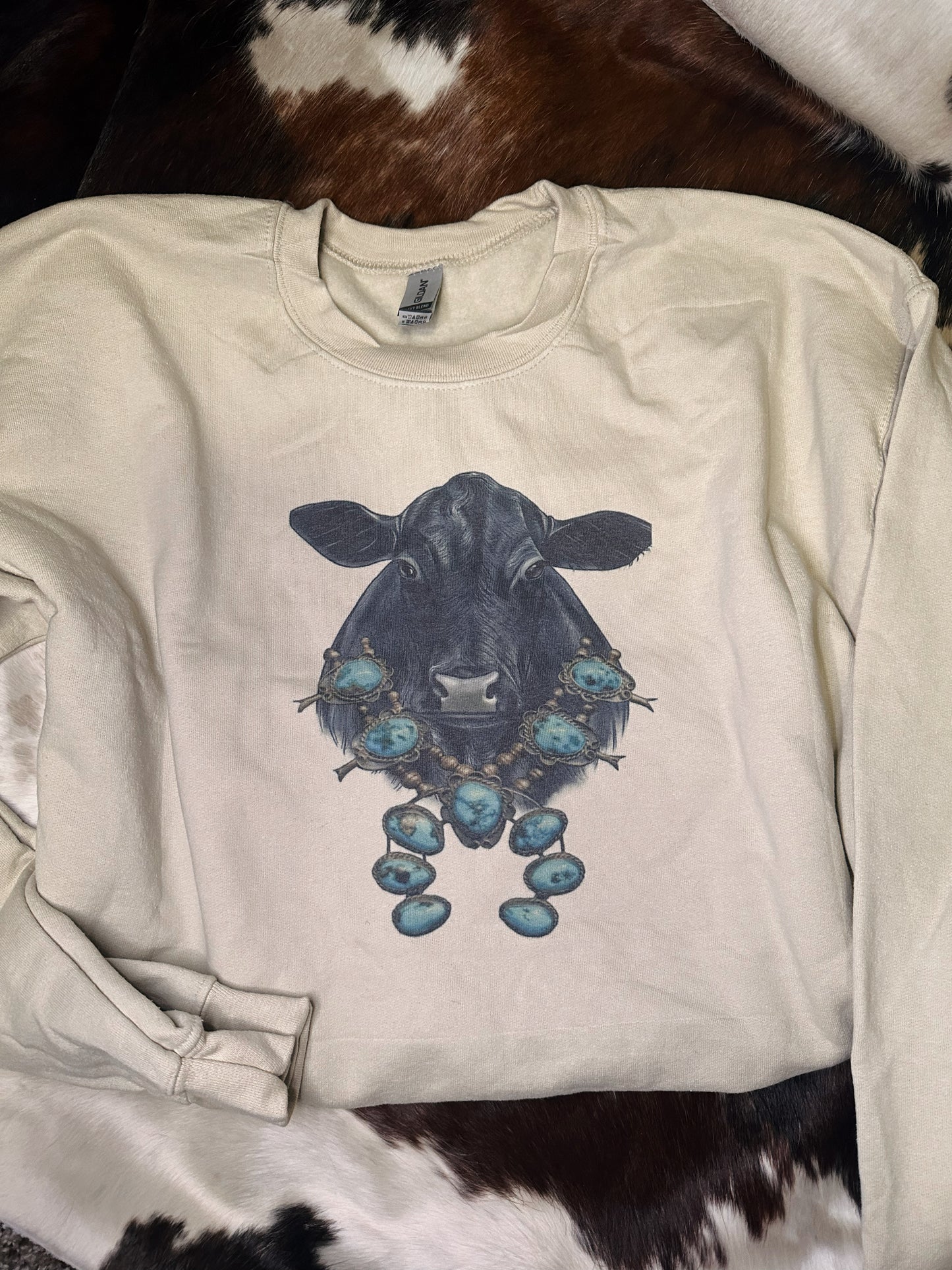 Heifer & turquoise sweatshirt