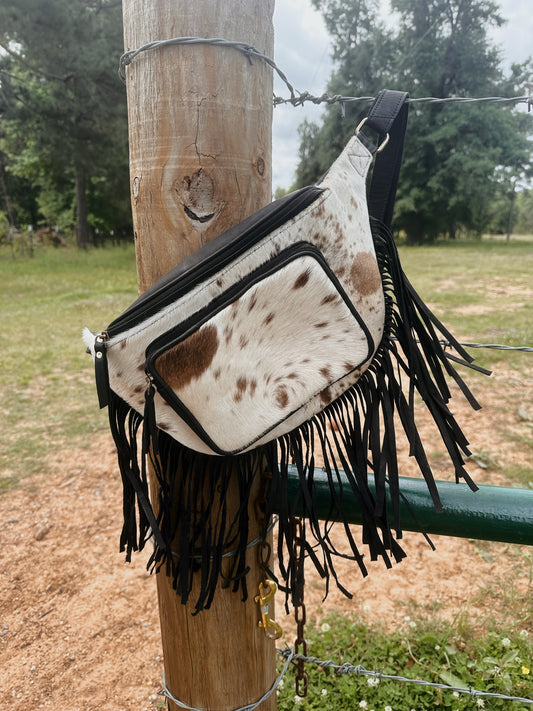 Cowhide belt bag