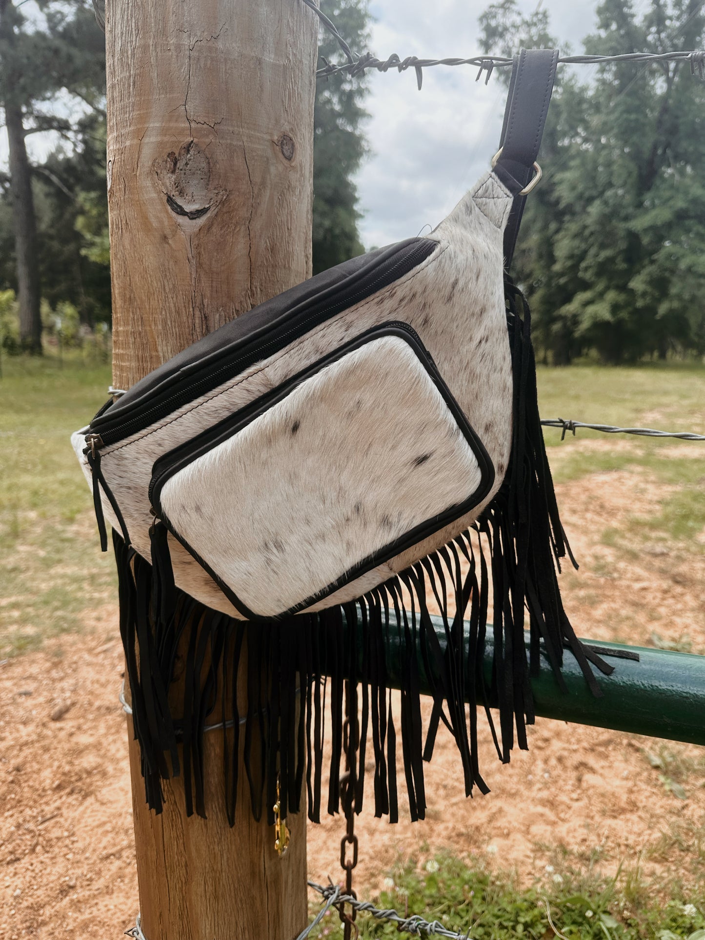 Cowhide belt bag