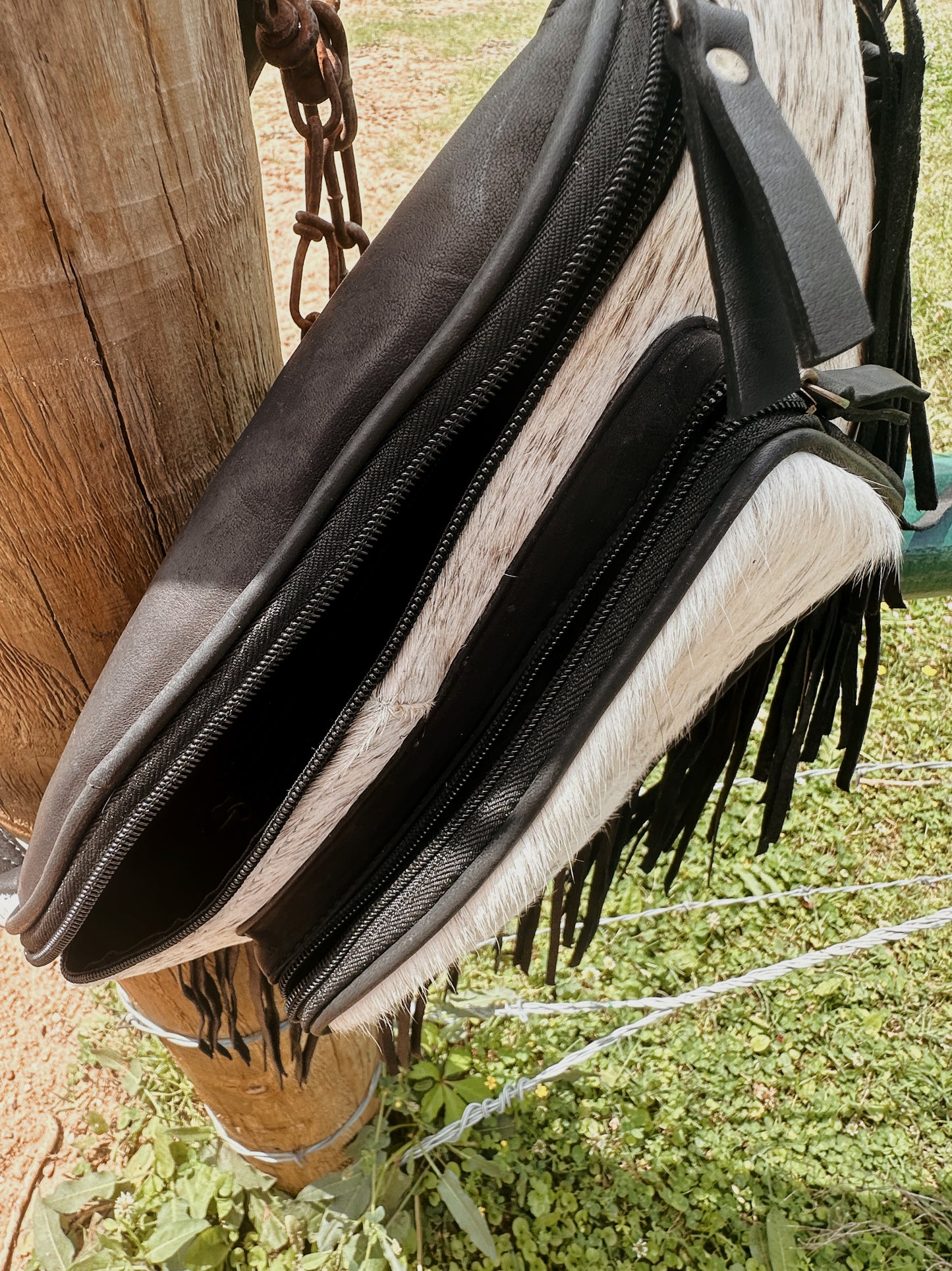 Cowhide belt bag